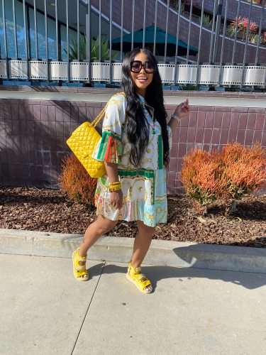 Casual style big gold chain shirt loose irregular top