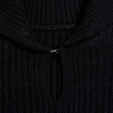 Elegant commuting winter big collar slim fit elastic lantern sleeve woolen dress
