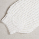 Elegant commuting winter big collar slim fit elastic lantern sleeve woolen dress