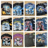 God & Speed Skull Print Washed Short Sleeve T-shirt High Street Rock Style