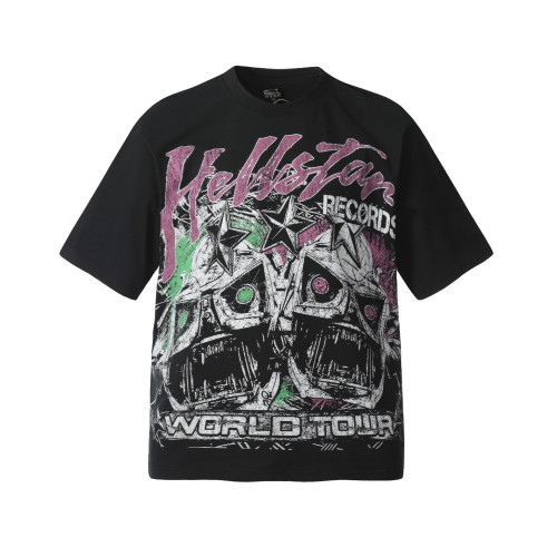 25SS Hot Selling Brand HELLSTAR All-over Vintage T-Shirt Hip Hop Couple
