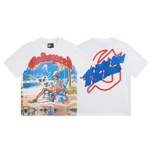 God & Speed Skull Print Washed Short Sleeve T-shirt High Street Rock Style