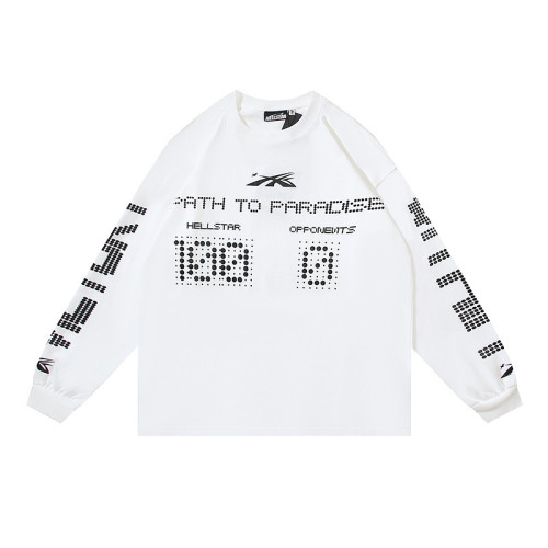 Hellstar Long Sleeve T-Shirt Streetwear Brand Vintage Print Loose Unique Top