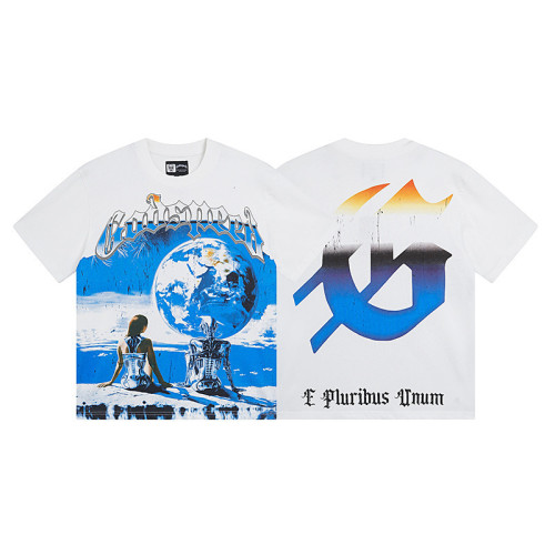 God & Speed Skull Print Washed Short Sleeve T-shirt High Street Rock Style
