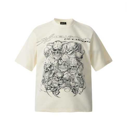 25SS Hot Selling Brand HELLSTAR All-over Vintage T-Shirt Hip Hop Couple