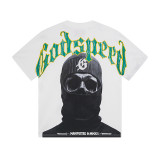 God & Speed Skull Print Washed Short Sleeve T-shirt High Street Rock Style