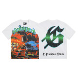 God & Speed Skull Print Washed Short Sleeve T-shirt High Street Rock Style