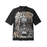 25SS Hot Selling Brand HELLSTAR All-over Vintage T-Shirt Hip Hop Couple