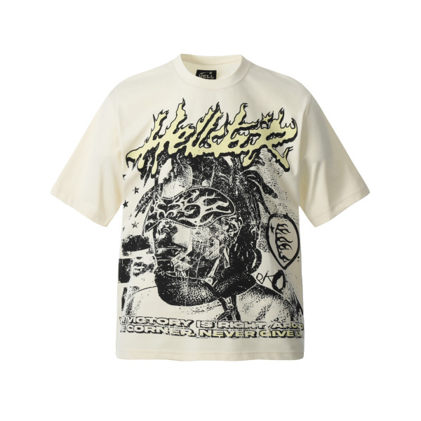 25SS Hot Selling Brand HELLSTAR All-over Vintage T-Shirt Hip Hop Couple