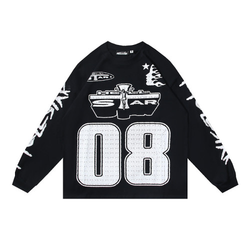 Hellstar Long Sleeve T-Shirt Streetwear Brand Vintage Print Loose Unique Top
