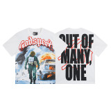 God & Speed Skull Print Washed Short Sleeve T-shirt High Street Rock Style