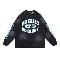 Hellstar Long Sleeve T-Shirt Streetwear Brand Vintage Print Loose Washed Top