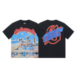 God & Speed Skull Print Washed Short Sleeve T-shirt High Street Rock Style