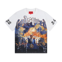 God & Speed Skull Print Washed Short Sleeve T-shirt High Street Rock Style