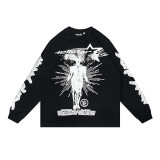 Hellstar Long Sleeve T-Shirt Streetwear Brand Vintage Print Loose Unique Top