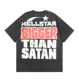 25SS Hellstar Blouse Washed Black Printed Short Sleeve Unisex T-Shirt