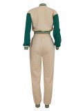 Baseball suit set, splicing single breasted two-piece set