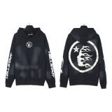American Retro Hellstar Washed Distressed Loose Hoodie Sweatshirt