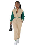 Baseball suit set, splicing single breasted two-piece set