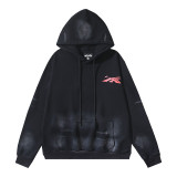 American Retro Hellstar Washed Distressed Loose Hoodie Sweatshirt
