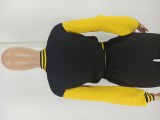 Fashion baseball suit set with spliced single breasted two-piece set