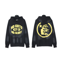 American Retro Hellstar Washed Distressed Loose Hoodie Sweatshirt