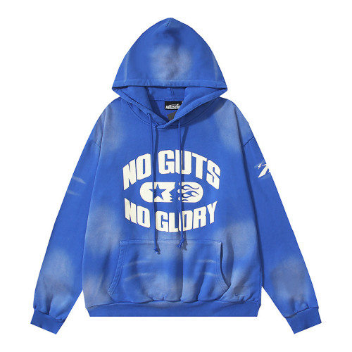 American Retro Hellstar Washed Distressed Loose Hoodie Sweatshirt