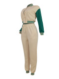 Baseball suit set, splicing single breasted two-piece set