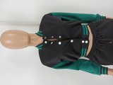 Fashion baseball suit set with spliced single breasted two-piece set