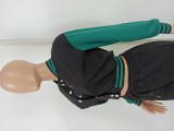 Fashion baseball suit set with spliced single breasted two-piece set