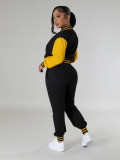 Fashion baseball suit set with spliced single breasted two-piece set