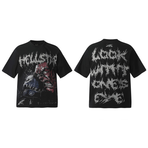 2025 Celebrity Hellstar Series Cotton Unisex Short-Sleeve Printed Crew Neck Tee