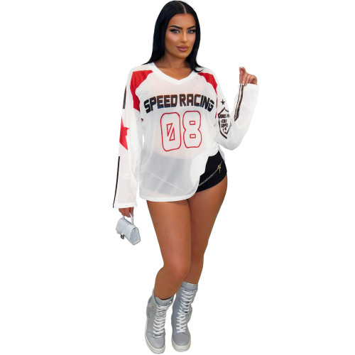 Linen Loose Casual T-Shirt Street Long Sporty Top