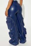 Zipper detachable multi bag leather pants