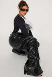 Zipper detachable multi bag leather pants