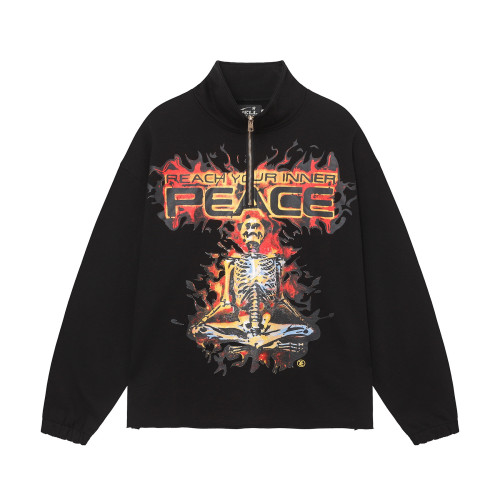 Autumn Cotton Printed Hellstar Trendy Brand Zipper Unisex Sweatshirt