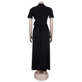 Casual Commuter Wrap Dress with Belted Waist