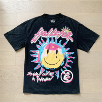 Streetwear Brands Printed Loose Pullover Short Sleeve Washed T-shirt