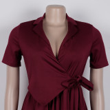 Casual Commuter Wrap Dress with Belted Waist