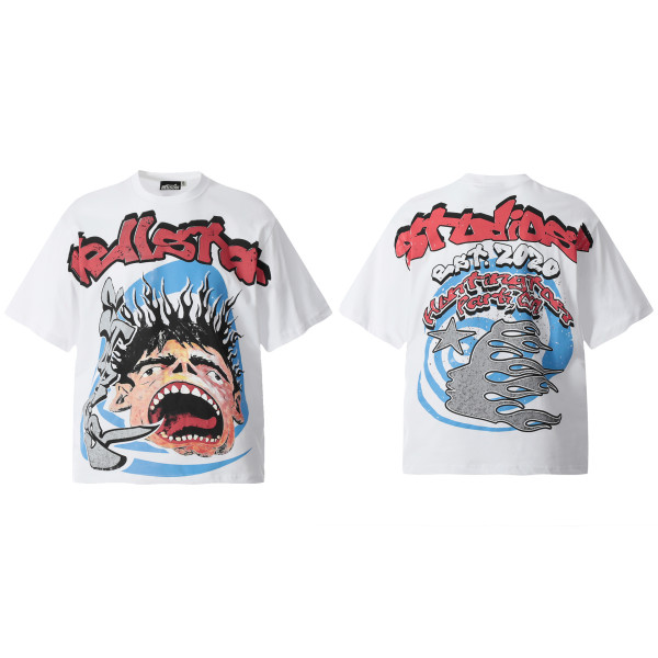 HELLSTAR Kanye Retro Cotton Printing Dyeing Short Sleeve Tee
