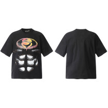 HELLSTAR Kanye Retro Cotton Printing Dyeing Short Sleeve Tee HELLSTAR Kanye Retro Cotton Printing Dyeing Short Sleeve Tee