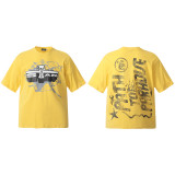 HELLSTAR Kanye Retro Cotton Printing Dyeing Short Sleeve Tee