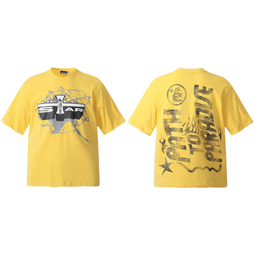 HELLSTAR Kanye Retro Cotton Printing Dyeing Short Sleeve Tee