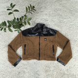 Autumn/Winter Letter Jacket Outerwear Warm Leather Suede Top