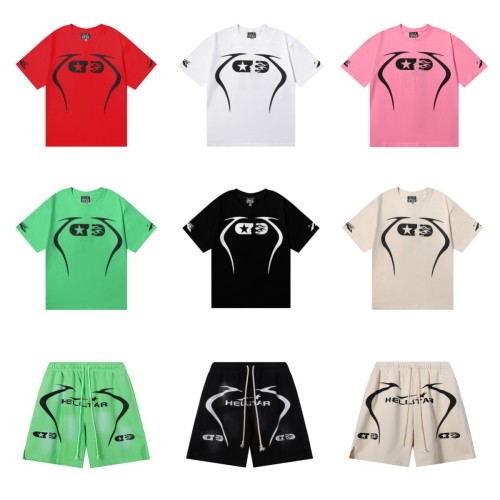 Hellstar Studios Shorts High-street Hip-hop Unisex Athletic Tee-shirt