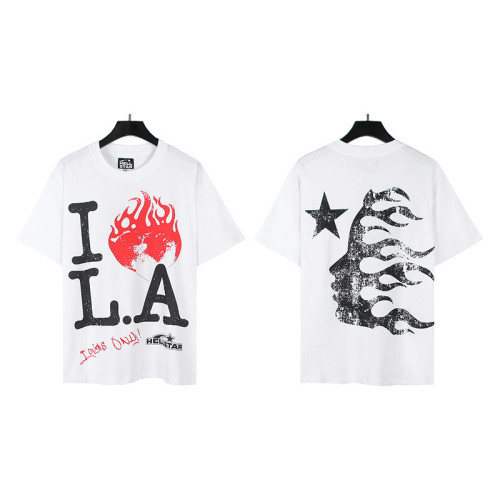 Hellstar Streetwear Brand Cotton Unisex Loose Short Sleeve Crew Neck T-shirts