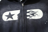 Hellstar Ink Splatter Washed Distressed Terry Unisex Hooded Sweatshirt
