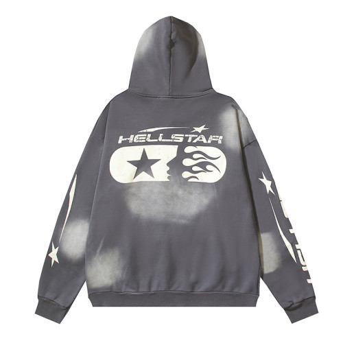 Hellstar Ink Splatter Washed Distressed Terry Unisex Hooded Sweatshirt