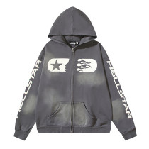 Hellstar Ink Splatter Washed Distressed Terry Unisex Hooded Sweatshirt Hellstar Ink Splatter Washed Distressed Terry Unisex Hooded Sweatshirt