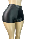 Sexy Elastic Leather Bodycon Hot Pants Shorts
